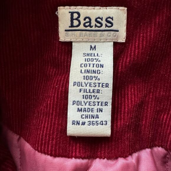 Bass Cranberry Red Vintage Y2K Cotton Corduroy Double Breasted Blazer Womens Med - Picture 4 of 11